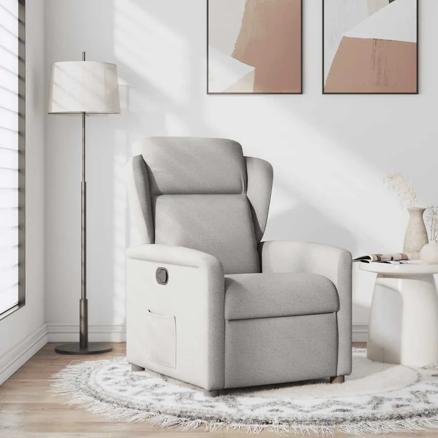 Fauteuil inclinable gris nuage tissu - 2