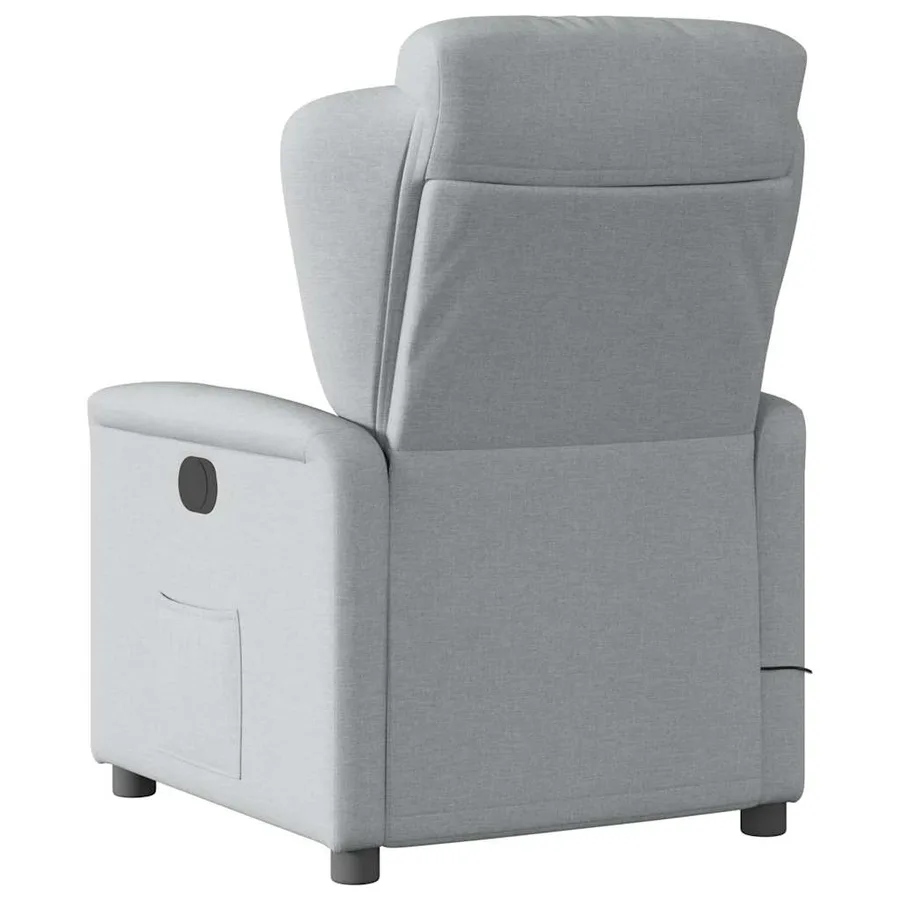 Fauteuil de massage inclinable électrique gris clair tissu - 7