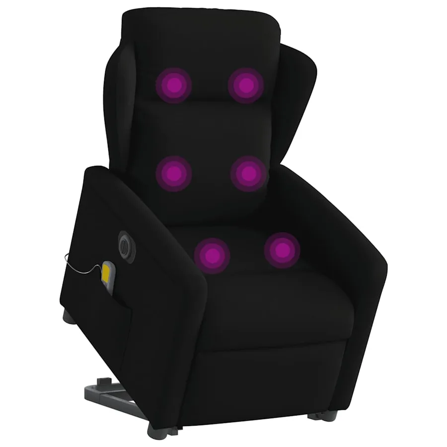 Fauteuil inclinable de massage électrique Noir Tissu - 3