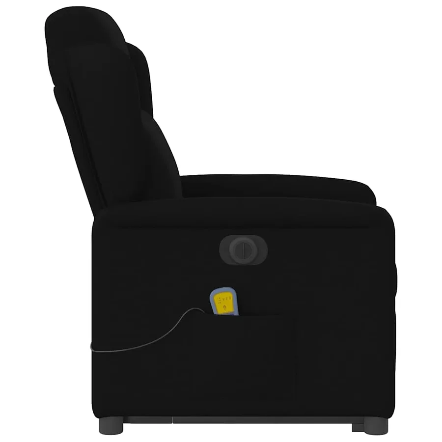 Fauteuil inclinable de massage électrique Noir Tissu - 6