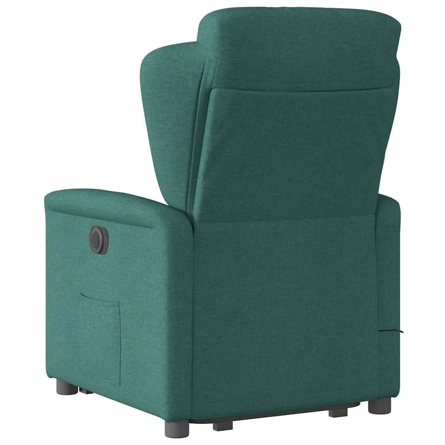 Fauteuil inclinable de massage électrique Vert foncé Tissu - 7
