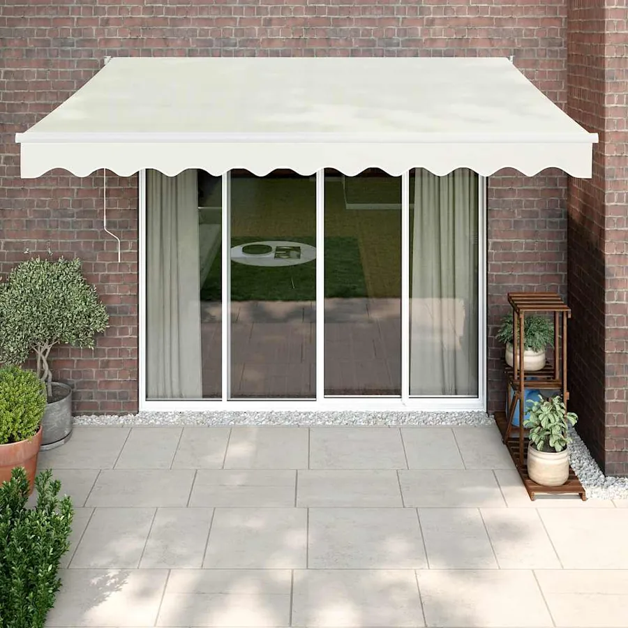 Auvent rétractable crème 3x2,5 m tissu et aluminium