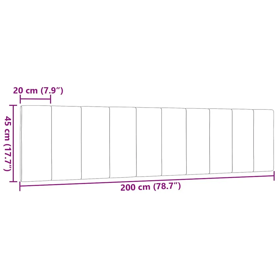 Coussin de tête de lit Hanko marron foncé 200 cm tissu - 9