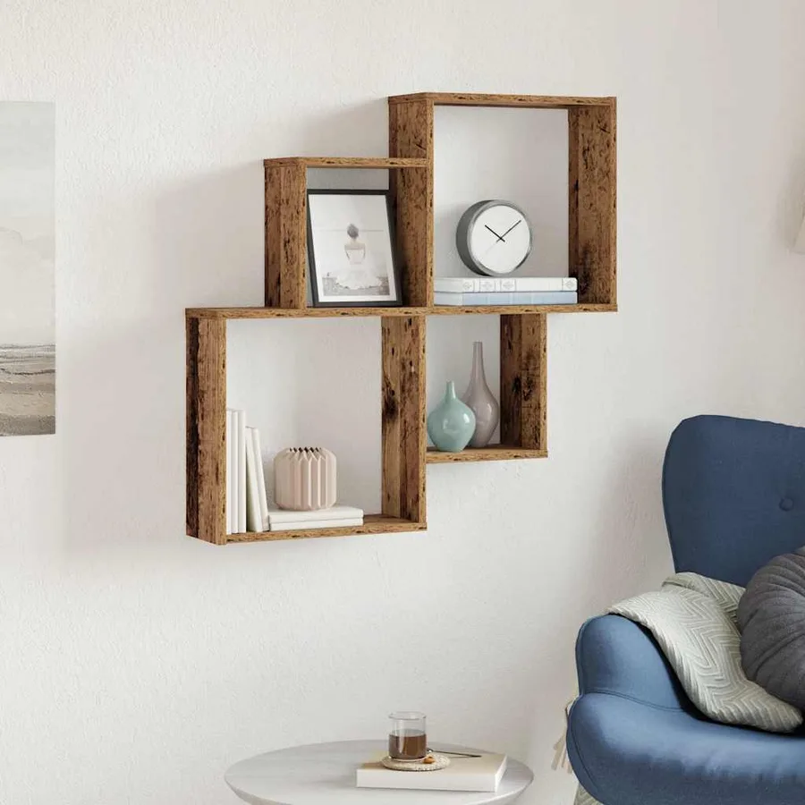Étagère murale vieux bois 80x15x78,5 cm bois d'ingénierie - 3