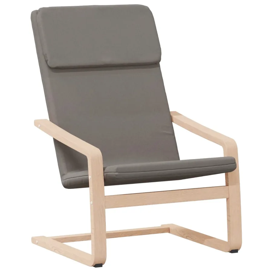 Chaise de relaxation avec repose-pied Taupe Tissu - 5