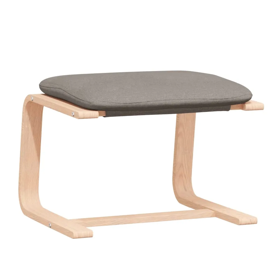 Chaise de relaxation avec repose-pied Taupe Tissu - 6
