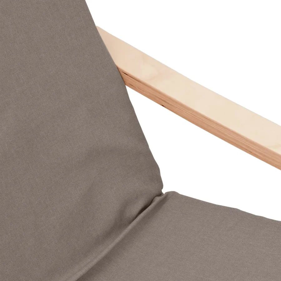 Chaise de relaxation avec repose-pied Taupe Tissu - 8