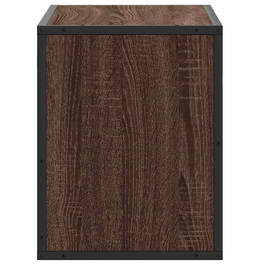 Meuble TV chêne brun 60x31x39,5 cm bois d'ingénierie et métal - 5