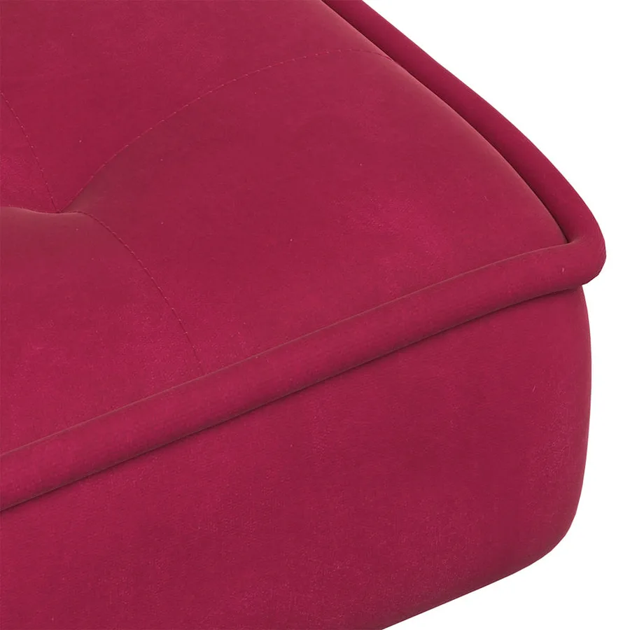 Chaise de relaxation rouge bordeaux 64x74x84 cm velours - 10