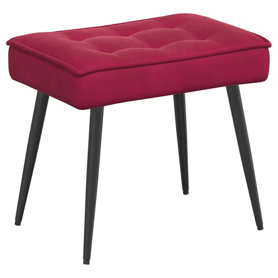Chaise de relaxation rouge bordeaux 64x74x84 cm velours - 5