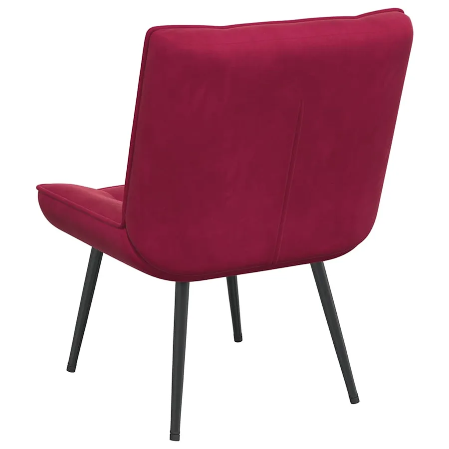 Chaise de relaxation rouge bordeaux 64x74x84 cm velours - 8