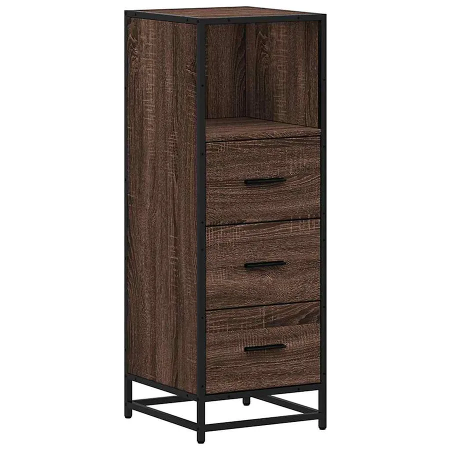 Armoire de bain chêne marron 35x37,5x100 cm bois d'ingénierie - 2