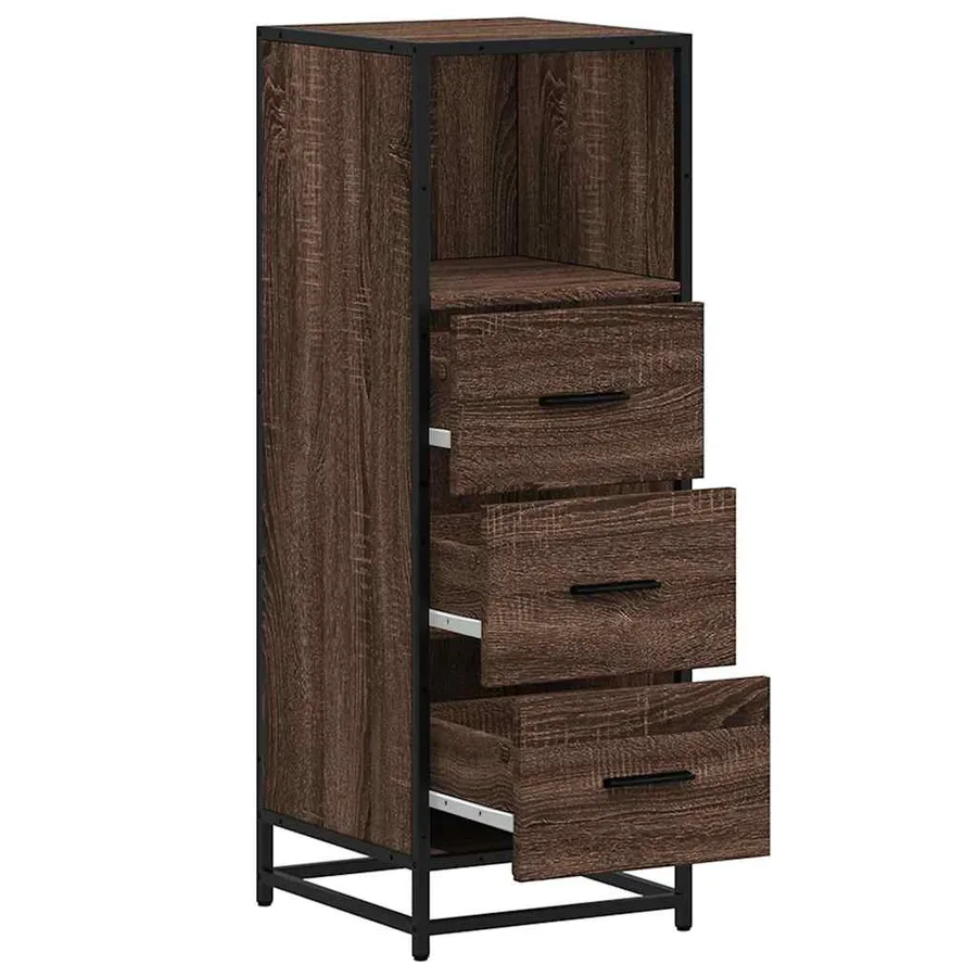 Armoire de bain chêne marron 35x37,5x100 cm bois d'ingénierie - 6