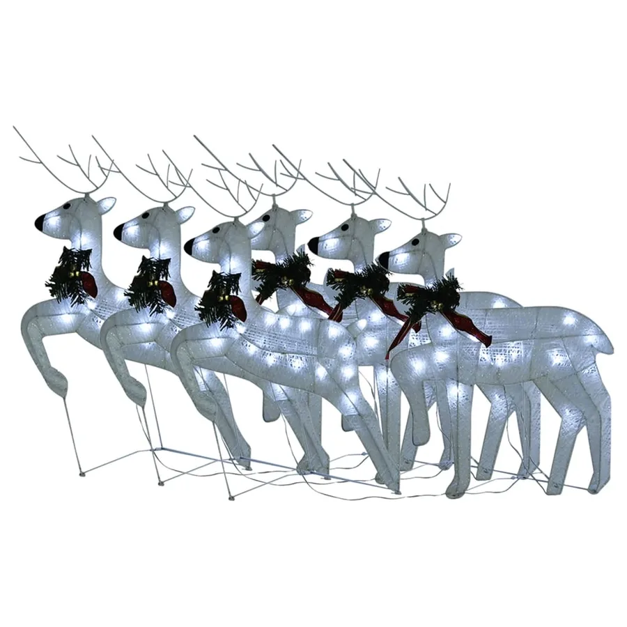 Rennes de Noël 6 pcs Blanc 120 LED - 2