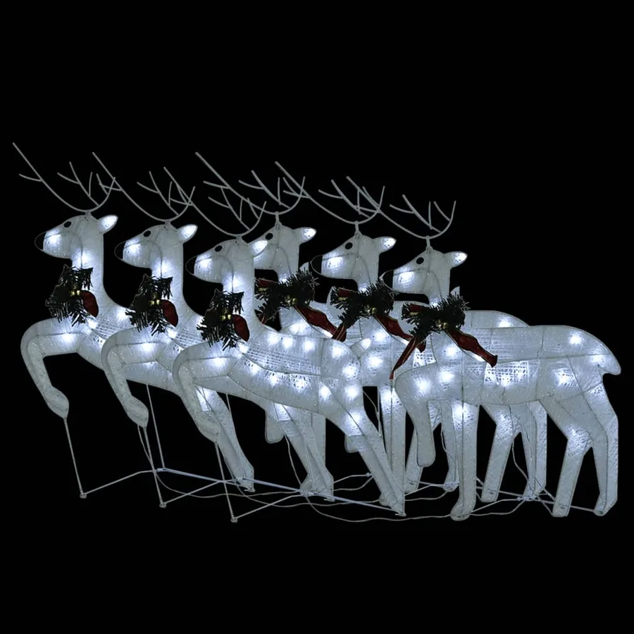 Rennes de Noël 6 pcs Blanc 120 LED - 3