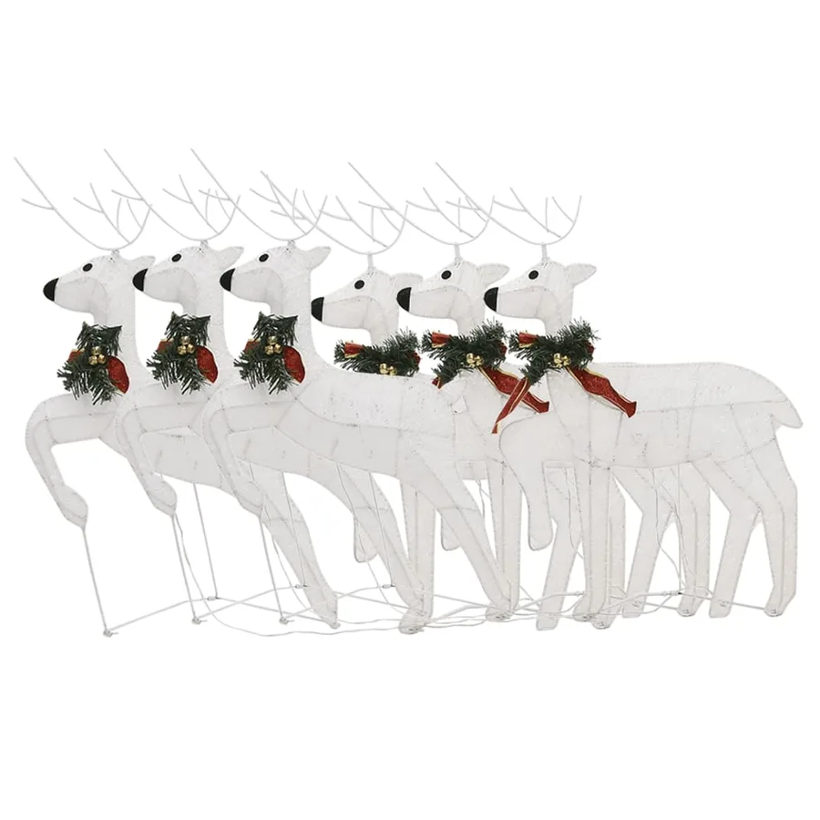Rennes de Noël 6 pcs Blanc 120 LED - 4