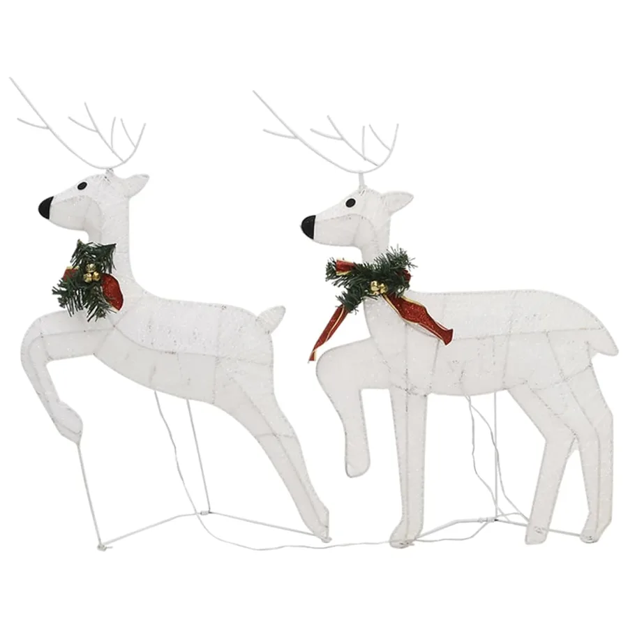Rennes de Noël 6 pcs Blanc 120 LED - 5