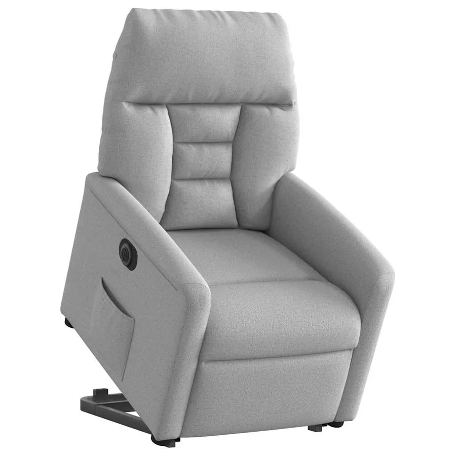 Fauteuil inclinable électrique gris nuage tissu - 3