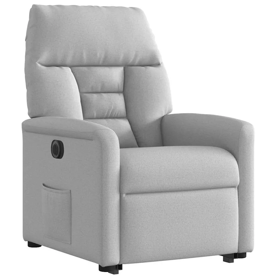 Fauteuil inclinable électrique gris nuage tissu - 7