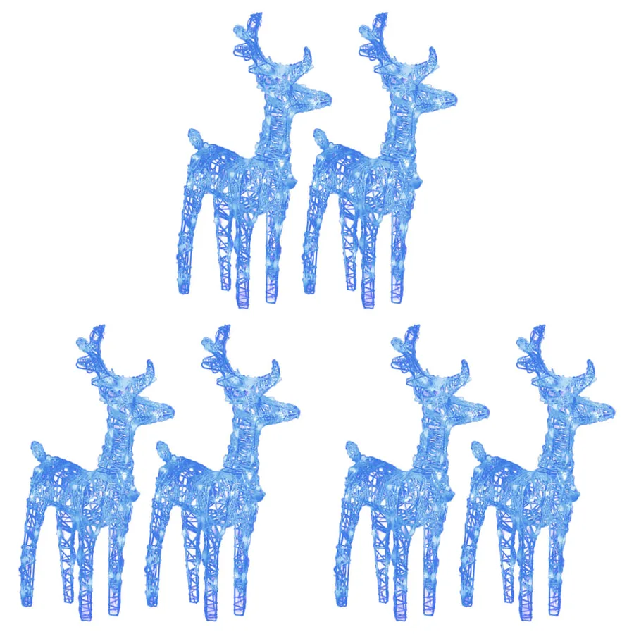 Rennes de Noël 6 pcs 240 LED Bleu Acrylique - 2
