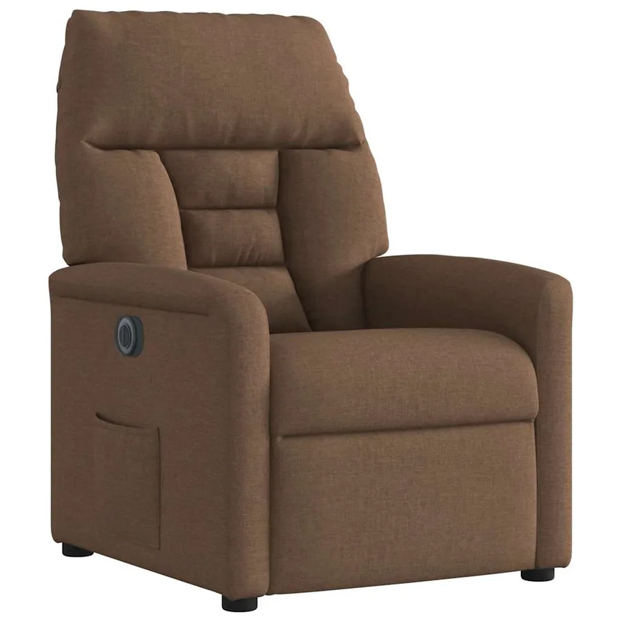 Fauteuil inclinable électrique Marron Tissu - 4