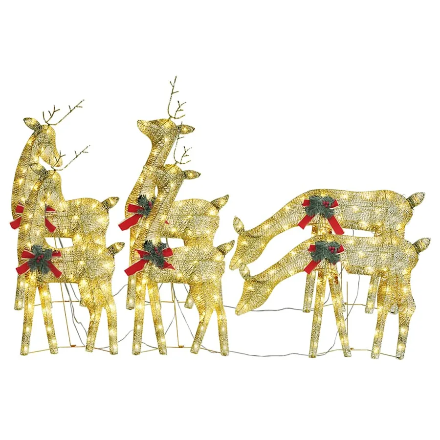 Rennes de Noël 6 pcs Doré Blanc chaud Maille - 2