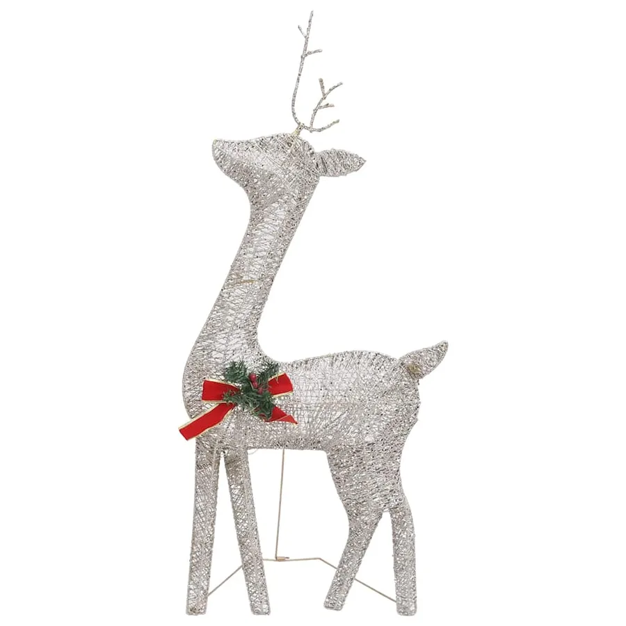 Rennes de Noël 6 pcs Doré Blanc chaud Maille - 5
