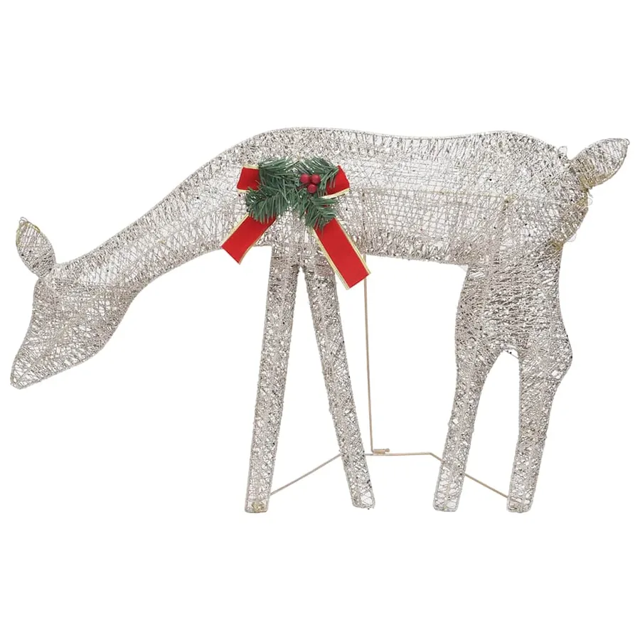Rennes de Noël 6 pcs Doré Blanc chaud Maille - 6