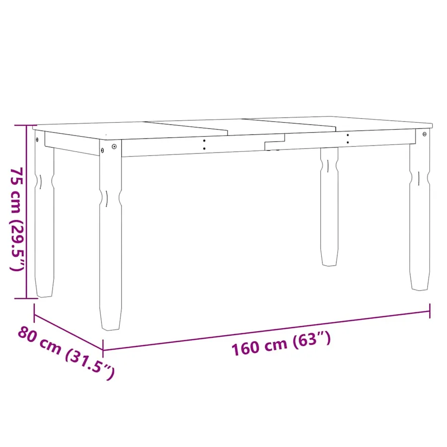 Ensemble à manger PANAMA 3 pcs gris bois de pin massif - 12