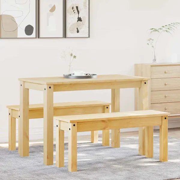 Ensemble à manger PANAMA 3 pcs bois de pin massif