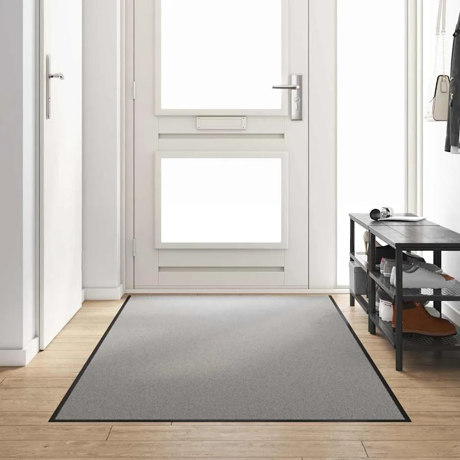 Tapis d'entrée Gris et Noir 120 x 250 cm 100% Polyamide