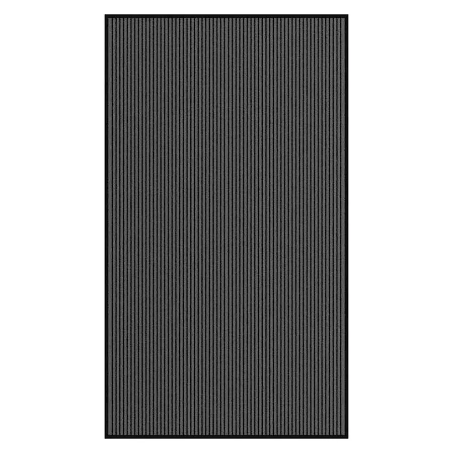 Paillasson noir et gris à rayures 115x200 cm