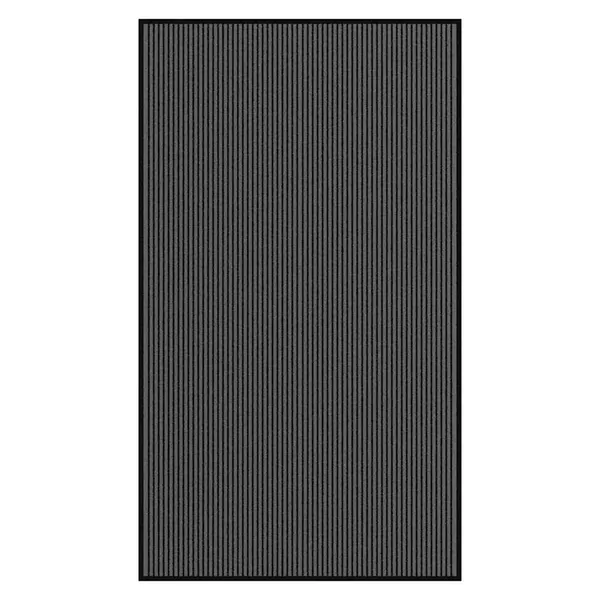 Paillasson noir et gris à rayures 115x200 cm