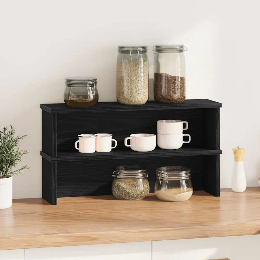 Étagères de cuisine empilables 2 pcs noir 60x15x16 cm - 2