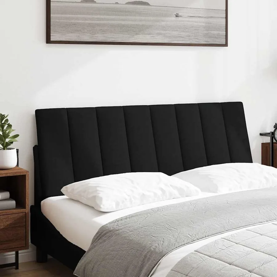 Coussin de tête de lit Hanko noir 120 cm tissu - 2