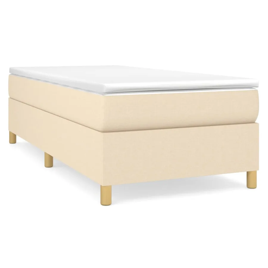 Sommier à lattes de lit avec matelas Crème 80x200 cm Tissu - 2