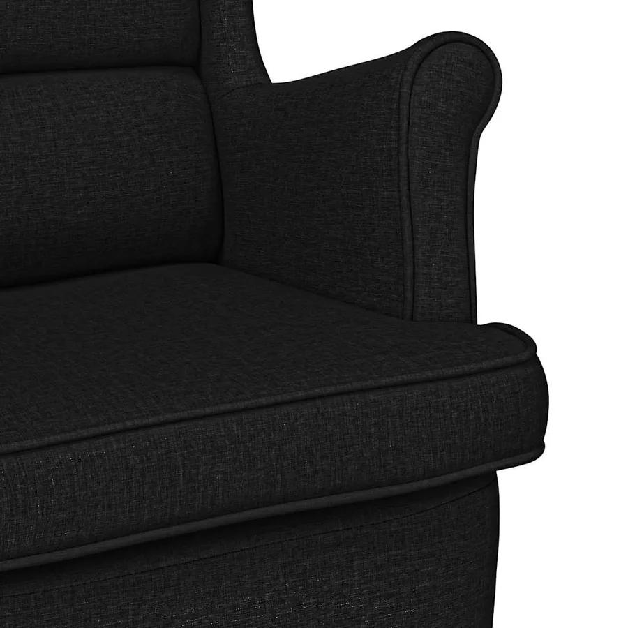 Fauteuil noir 74x84x100 cm tissu - 7