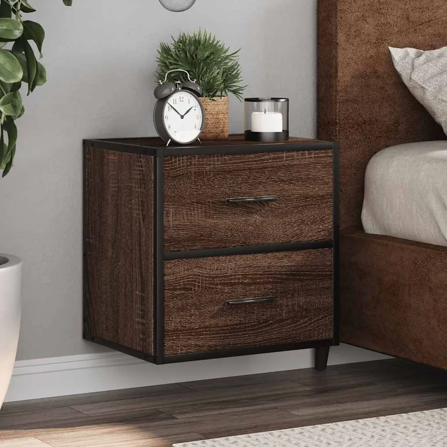 Tables de chevet murales 2 pcs chêne marron 40x31x39,5 cm
