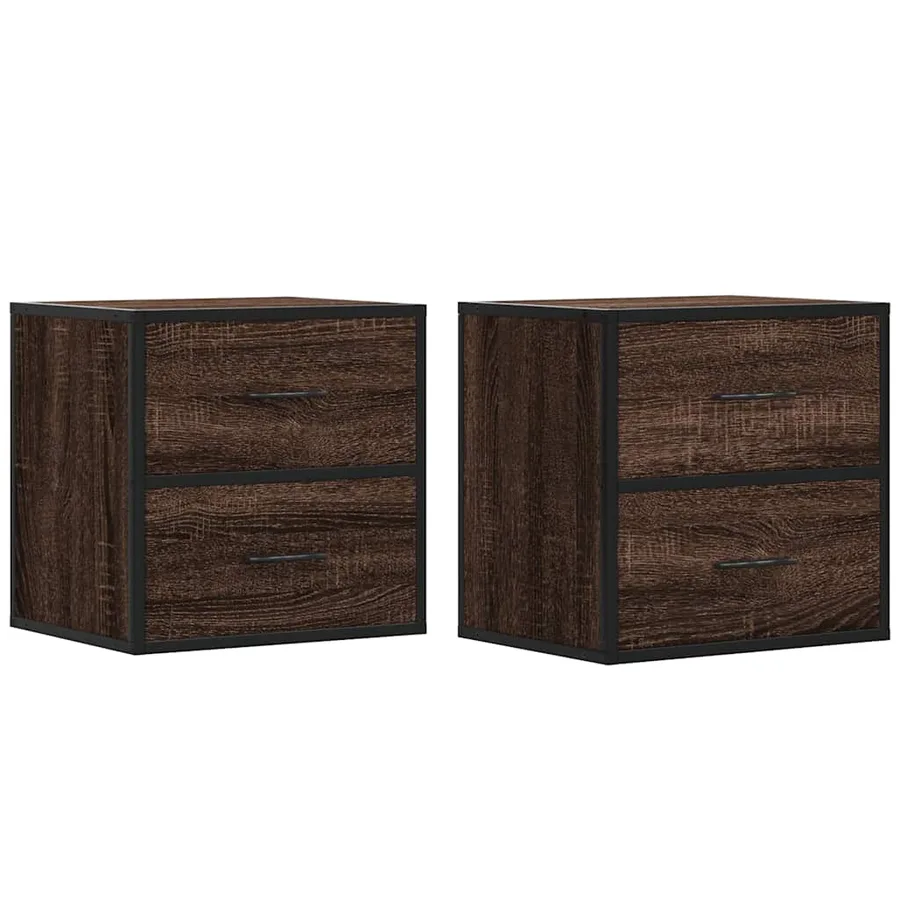 Tables de chevet murales 2 pcs chêne marron 40x31x39,5 cm - 2