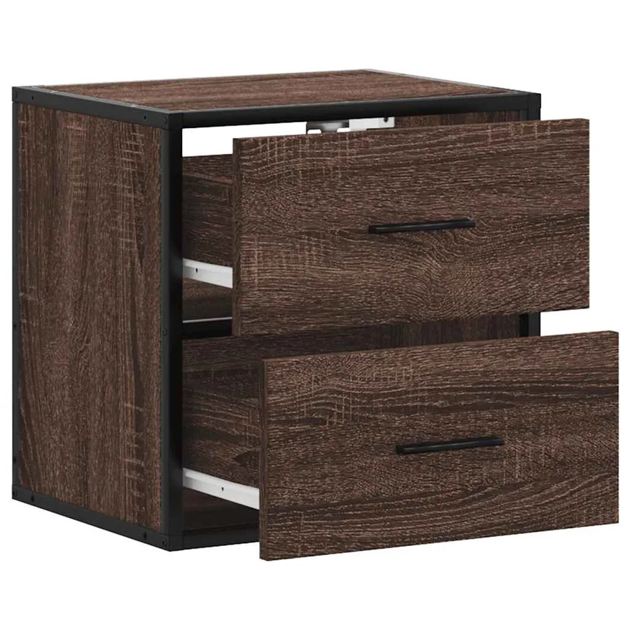 Tables de chevet murales 2 pcs chêne marron 40x31x39,5 cm - 9