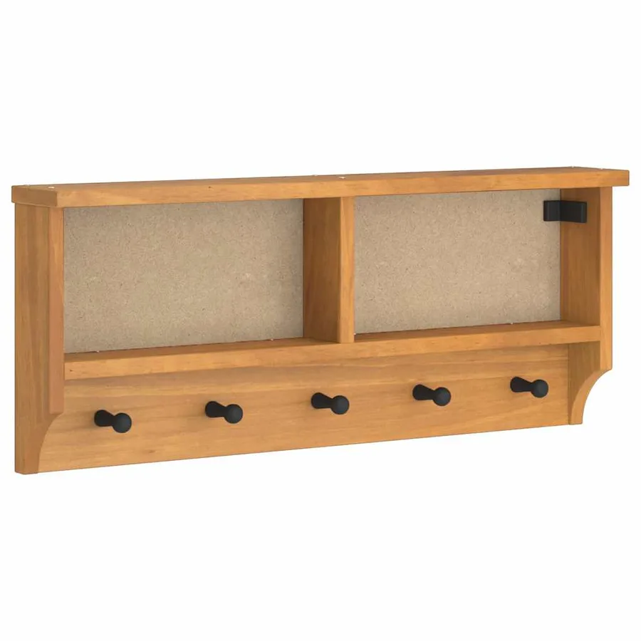 Porte-manteau mural SANDNES 87x12x35 cm bois massif pin - 2
