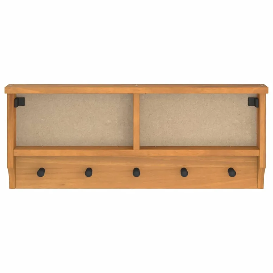 Porte-manteau mural SANDNES 87x12x35 cm bois massif pin - 5