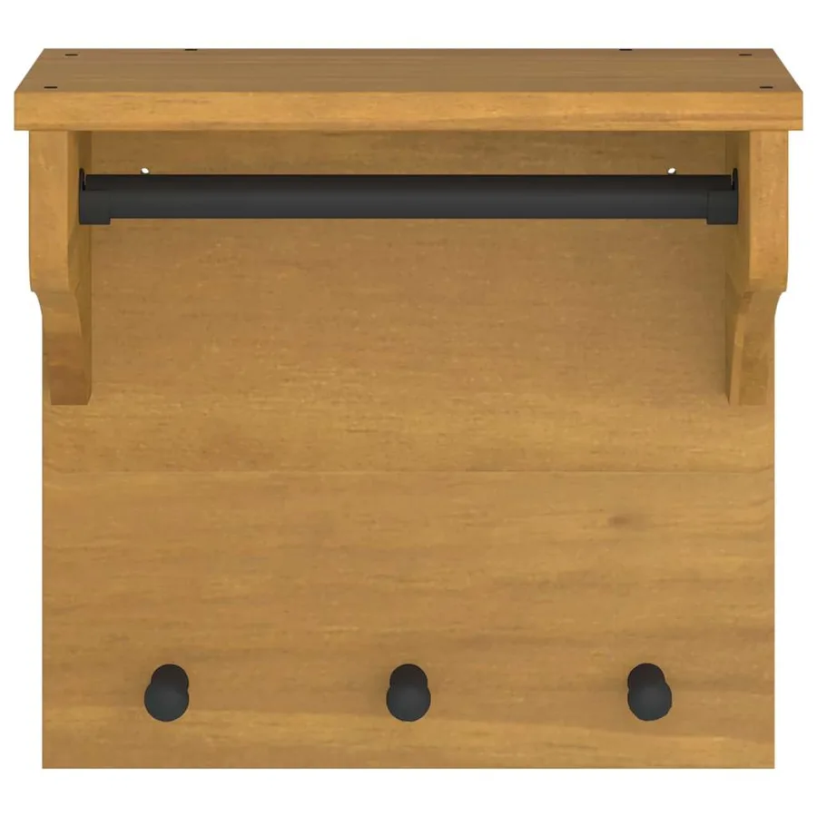 Porte-manteau mural SANDNES 43x30x42 cm bois massif pin - 5