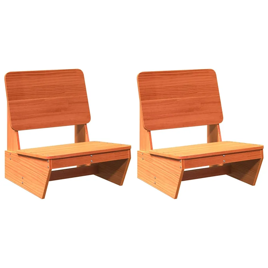 Chaises de jardin lot de 2 cire marron 60x64x70,5 cm - 2