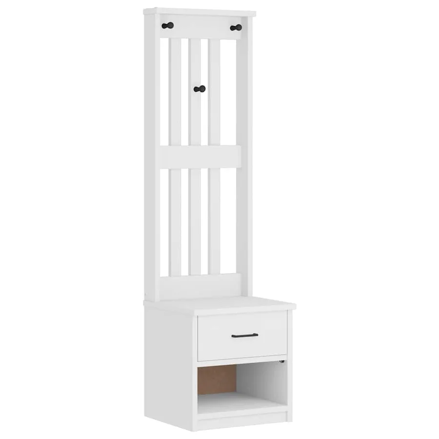 Portemanteau SANDNES blanc 45x40x159,5 cm bois massif pin - 2