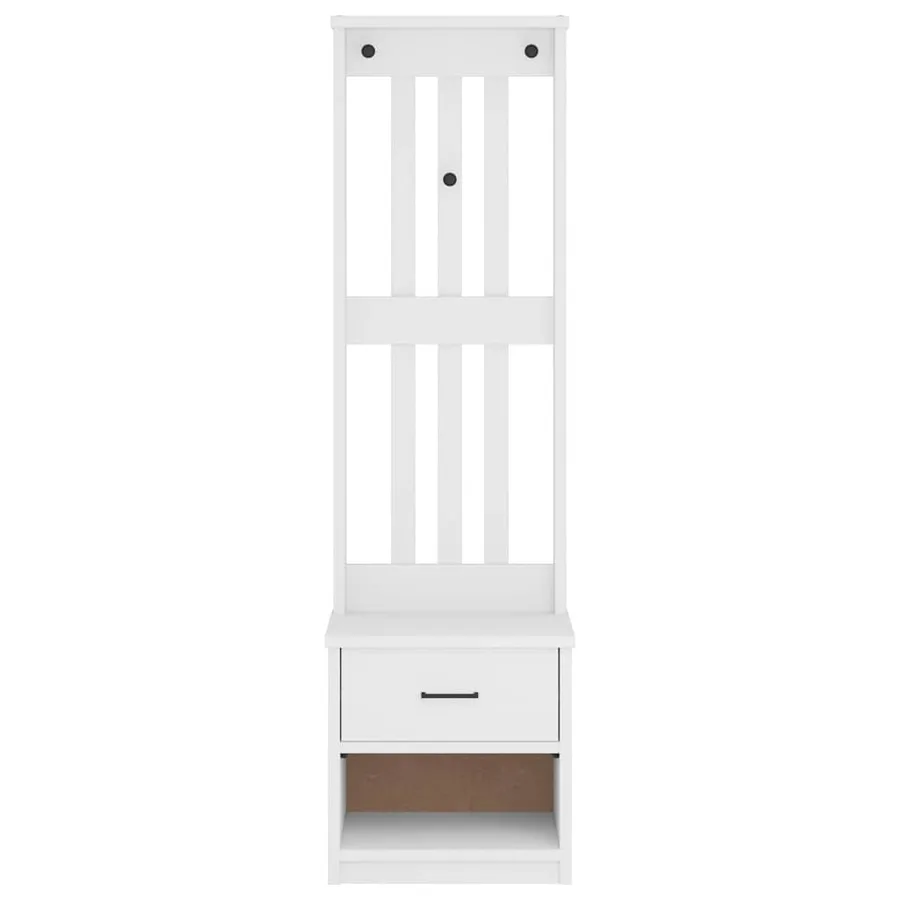 Portemanteau SANDNES blanc 45x40x159,5 cm bois massif pin - 5