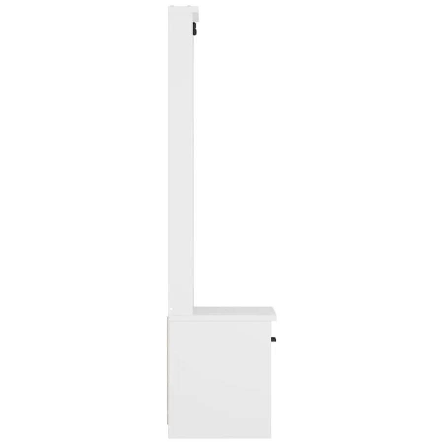Portemanteau SANDNES blanc 45x40x159,5 cm bois massif pin - 7