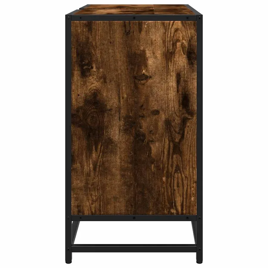 Armoire de lavabo de salle de bain chêne fumé 65x33x60 cm - 6