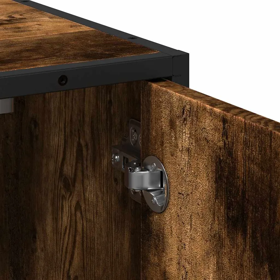 Armoire de lavabo de salle de bain chêne fumé 65x33x60 cm - 9