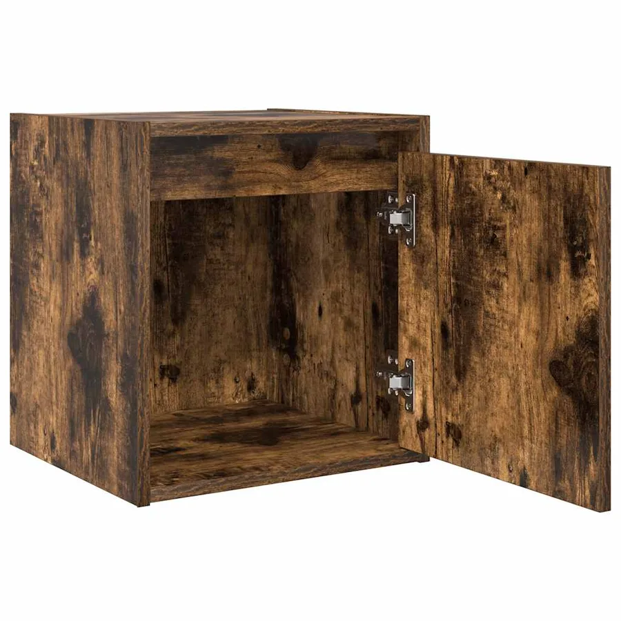 Table de chevet murale chêne fumé 38x34x40 cm - 5